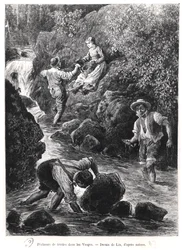 Forellenangeln in den Vogesen, 1887